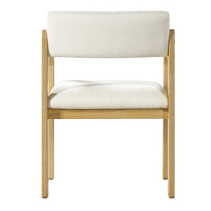 English Elm Mid-Century Walnut Frame Rubberwood Dining Chair Set with Foam Padded Upholstery Beige / Natural 22.05 x 23.62 x 32.09 N768P489276N
