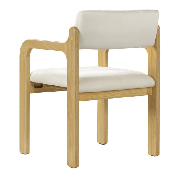 English Elm Mid-Century Walnut Frame Rubberwood Dining Chair Set with Foam Padded Upholstery Beige / Natural 22.05 x 23.62 x 32.09 N768P489276N