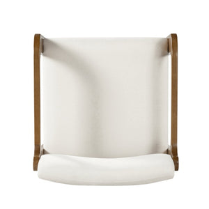 English Elm Modern Rubberwood Upholstered Armchair Set with Curved Back and Foam Cushioned Seat Beige/Walnut N768P489276W