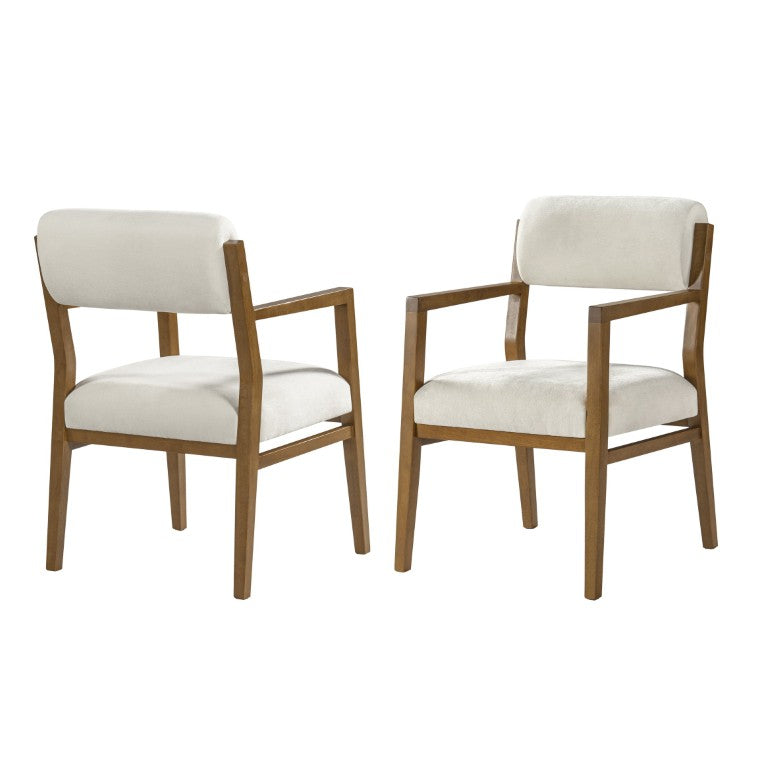 English Elm Rubber Wood Upholstered Armchairs Set of 2 with Foam Cushions for Dining Rooms N768P489280W