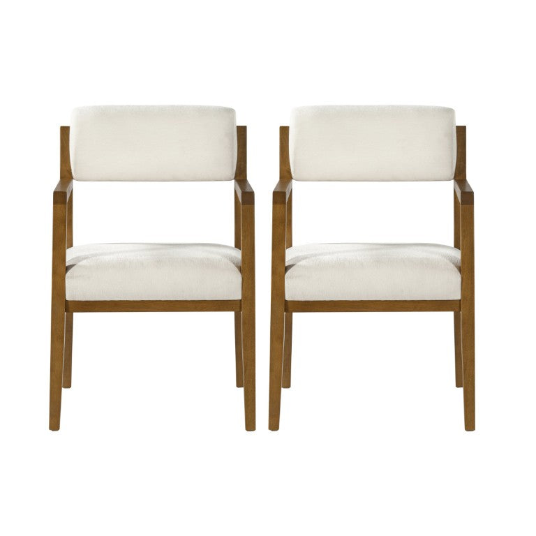 English Elm Rubber Wood Upholstered Armchairs Set of 2 with Foam Cushions for Dining Rooms N768P489280W