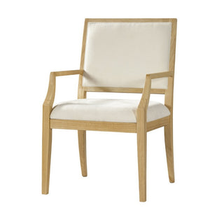 English Elm Indoor Rubberwood Arm Dining Chairs with Foam Cushions and Curved Back Set of 2 Beige+Natural N768P489281N