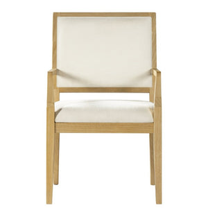 English Elm Indoor Rubberwood Arm Dining Chairs with Foam Cushions and Curved Back Set of 2 Beige+Natural N768P489281N