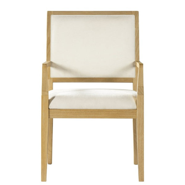 English Elm Indoor Rubberwood Arm Dining Chairs with Foam Cushions and Curved Back Set of 2 Beige+Natural N768P489281N