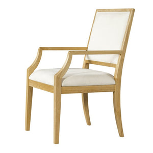 English Elm Indoor Rubberwood Arm Dining Chairs with Foam Cushions and Curved Back Set of 2 Beige+Natural N768P489281N