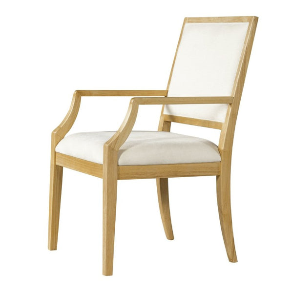 English Elm Indoor Rubberwood Arm Dining Chairs with Foam Cushions and Curved Back Set of 2 Beige+Natural N768P489281N