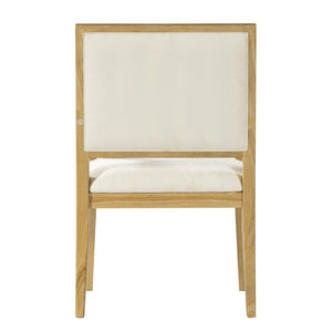 English Elm Indoor Rubberwood Arm Dining Chairs with Foam Cushions and Curved Back Set of 2 Beige+Natural N768P489281N