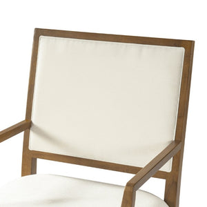English Elm Indoor Rubberwood Arm Dining Chairs with Foam Cushions and Curved Back Set of 2 Beige+Walnut N768P489281W