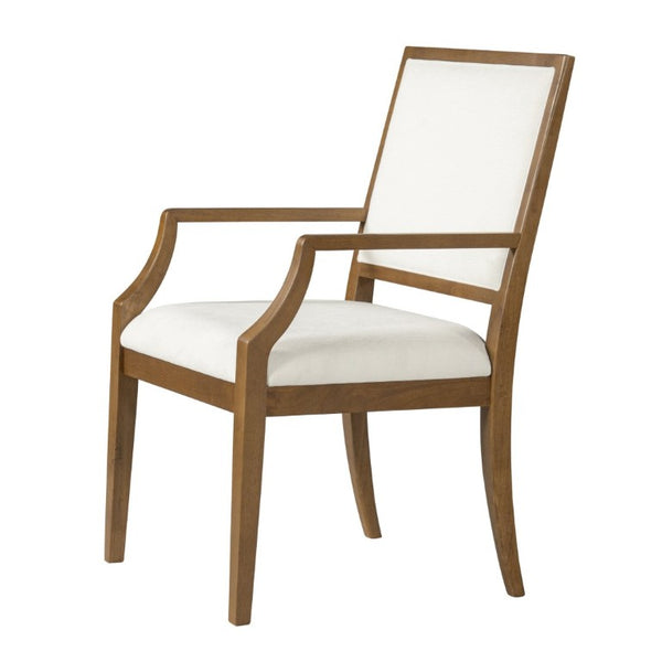 English Elm Indoor Rubberwood Arm Dining Chairs with Foam Cushions and Curved Back Set of 2 Beige+Walnut N768P489281W
