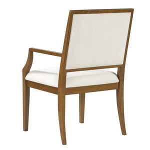 English Elm Indoor Rubberwood Arm Dining Chairs with Foam Cushions and Curved Back Set of 2 Beige+Walnut N768P489281W
