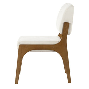 English Elm Mid-Century Upholstered Rubberwood Dining Chair Set with Gold Leg Caps and Splayed Base Beige+Walnut N768P489282W