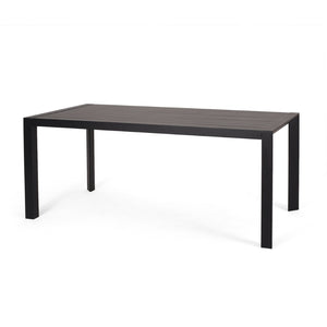 English Elm Templin Slatted Aluminum Outdoor Dining Table Weather Resistant Matte Finish Patio N768P491921B