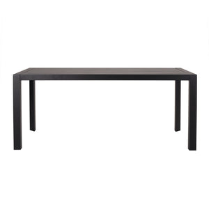 English Elm Templin Slatted Aluminum Outdoor Dining Table Weather Resistant Matte Finish Patio N768P491921B