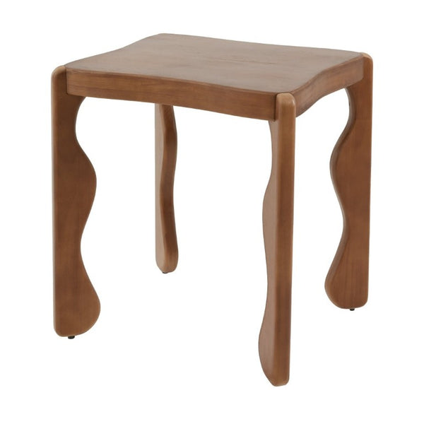 English Elm Walnut Rubberwood Sculptural Side Table with Wavy Legs for Living Room or Bedroom N768P505749W