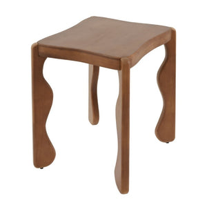 English Elm Walnut Rubberwood Sculptural Side Table with Wavy Legs for Living Room or Bedroom N768P505749W
