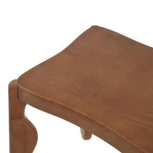 English Elm Walnut Rubberwood Sculptural Side Table with Wavy Legs for Living Room or Bedroom N768P505749W