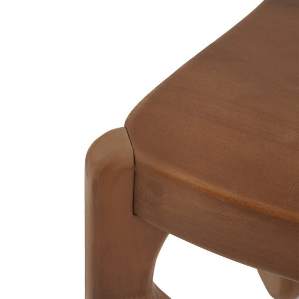 English Elm Walnut Rubberwood Sculptural Side Table with Wavy Legs for Living Room or Bedroom N768P505749W