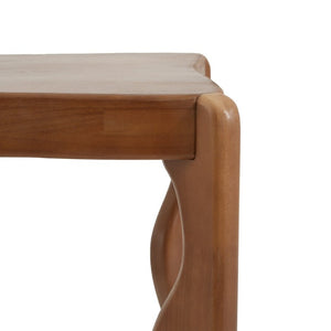 English Elm Walnut Rubberwood Sculptural Side Table with Wavy Legs for Living Room or Bedroom N768P505749W