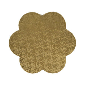 English Elm Luxury Hammered Iron Petal Side Table Antique Gold Sculptural Accent for Patio or Home N768P505757G