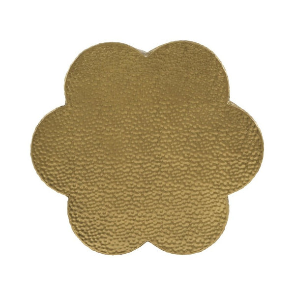 English Elm Luxury Hammered Iron Petal Side Table Antique Gold Sculptural Accent for Patio or Home N768P505757G