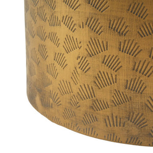 English Elm Vintage Iron Stacked Cylinder Side Table with Antique Brass Finish for Patio or Home N768P505759G