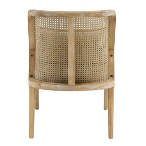 English Elm Uholstered Rubberwood Dining Chairs with Rattan Cane Back and Lumbar Pillow Set of 2 N768P508268N