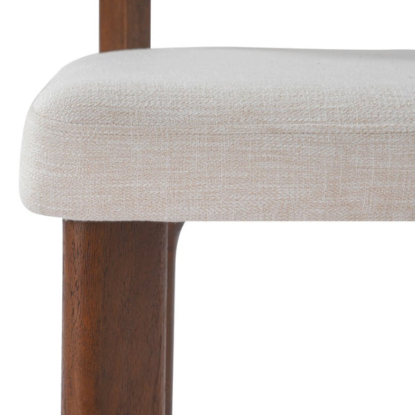 English Elm Upholstered Fabric Dining Chairs Set of 2 with Solid Rubberwood Legs and Cushioned Seats N768P510448W