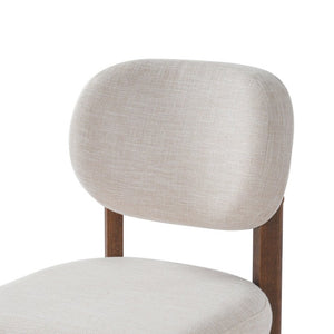 English Elm Upholstered Fabric Dining Chairs Set of 2 with Solid Rubberwood Legs and Cushioned Seats N768P510448W
