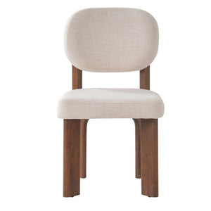 English Elm Upholstered Fabric Dining Chairs Set of 2 with Solid Rubberwood Legs and Cushioned Seats N768P510448W