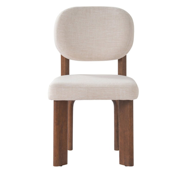 English Elm Upholstered Fabric Dining Chairs Set of 2 with Solid Rubberwood Legs and Cushioned Seats N768P510448W