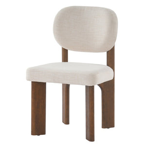 English Elm Upholstered Fabric Dining Chairs Set of 2 with Solid Rubberwood Legs and Cushioned Seats N768P510448W