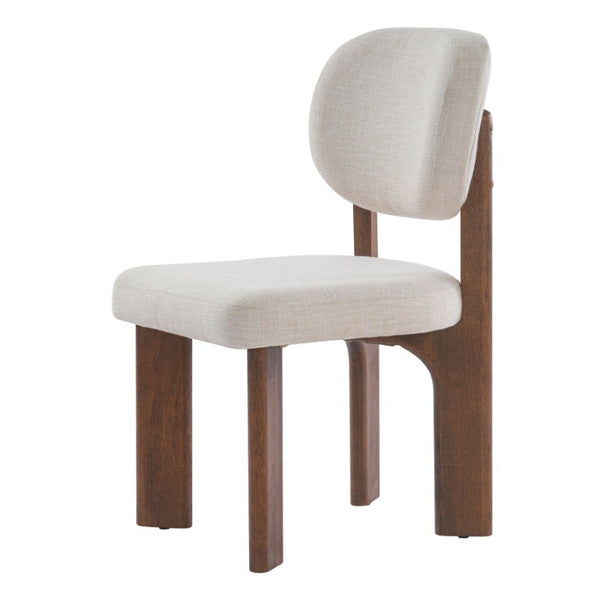 English Elm Upholstered Fabric Dining Chairs Set of 2 with Solid Rubberwood Legs and Cushioned Seats N768P510448W
