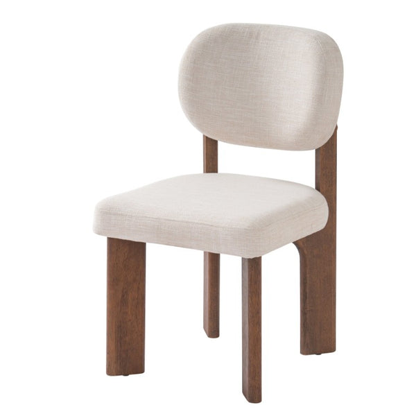 English Elm Upholstered Fabric Dining Chairs Set of 2 with Solid Rubberwood Legs and Cushioned Seats N768P510448W