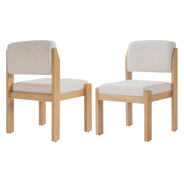 English Elm Upholstered Fabric Dining Chair Set of 2 with Solid Rubberwood Legs for Modern N768P510455N