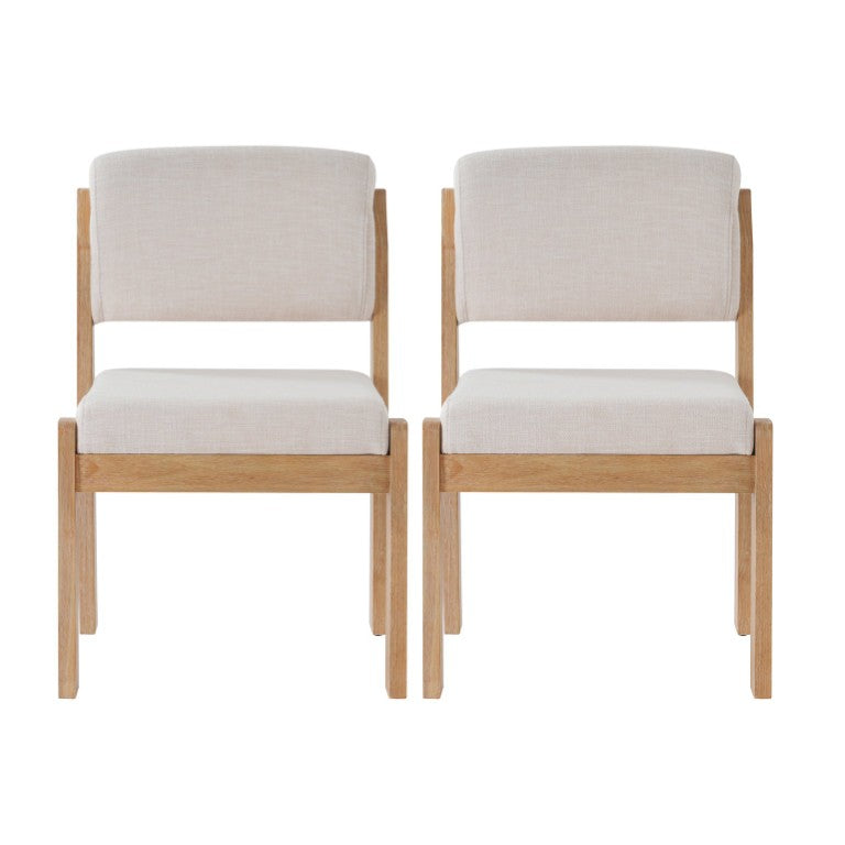 English Elm Upholstered Fabric Dining Chair Set of 2 with Solid Rubberwood Legs for Modern N768P510455N