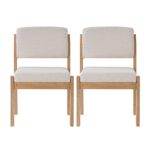 English Elm Upholstered Fabric Dining Chair Set of 2 with Solid Rubberwood Legs for Modern N768P510455N