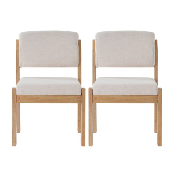 English Elm Upholstered Fabric Dining Chair Set of 2 with Solid Rubberwood Legs for Modern N768P510455N