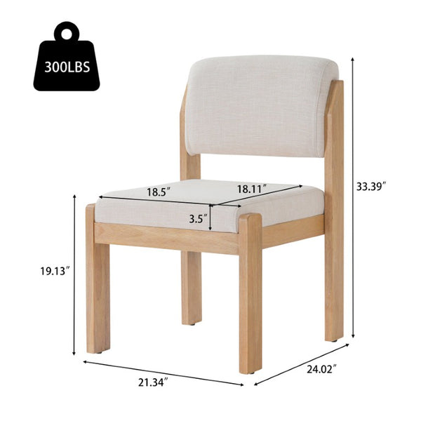 English Elm Upholstered Fabric Dining Chair Set of 2 with Solid Rubberwood Legs for Modern N768P510455N