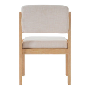 English Elm Upholstered Fabric Dining Chair Set of 2 with Solid Rubberwood Legs for Modern N768P510455N