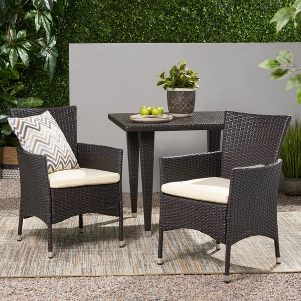 English Elm Clementine All-Weather PE Wicker Outdoor Dining Chairs Woven Rattan Set of 2 N768P516661D