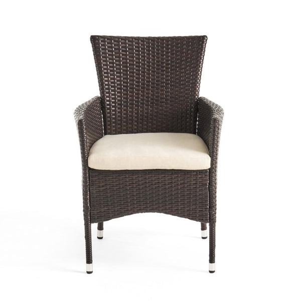 English Elm Clementine All-Weather PE Wicker Outdoor Dining Chairs Woven Rattan Set of 2 N768P516661D