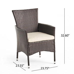English Elm Clementine All-Weather PE Wicker Outdoor Dining Chairs Woven Rattan Set of 2 N768P516661D