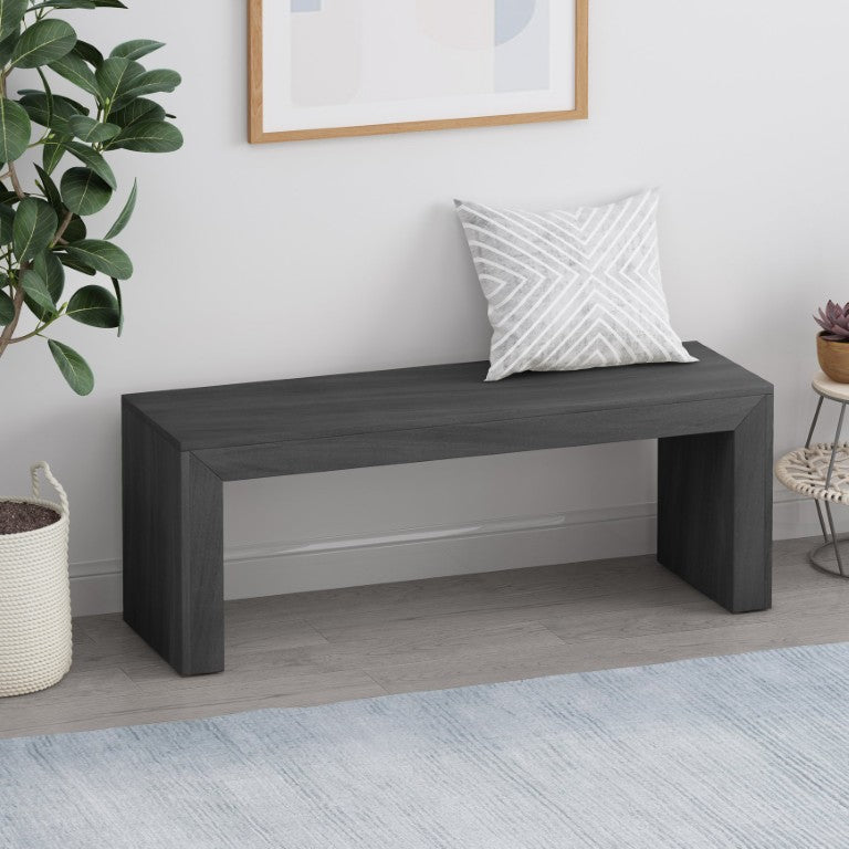 English Elm Wood Dining Bench Solid Rubberwood Acacia Veneer Farmhouse Industrial Seat N768P524517B