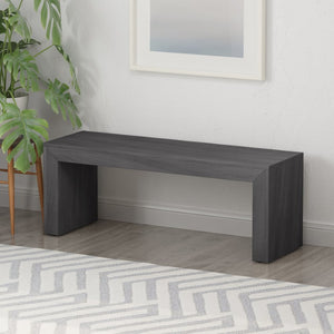 English Elm Wood Dining Bench Solid Rubberwood Acacia Veneer Farmhouse Industrial Seat N768P524517B