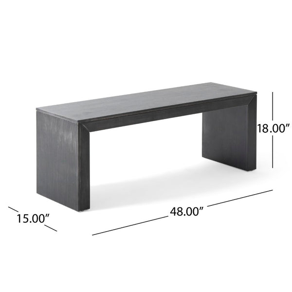 English Elm Wood Dining Bench Solid Rubberwood Acacia Veneer Farmhouse Industrial Seat N768P524517B