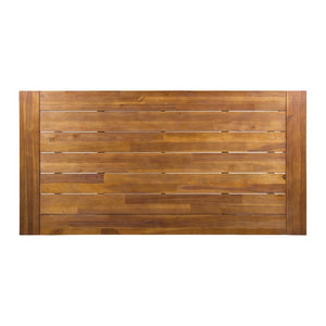 English Elm Carlie Outdoor Acacia Slatted Dining Table with Powder Coated Iron Legs Seats Six N768P532814F