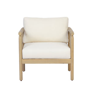 English Elm Outdoor Acacia Hardwood Patio Set with Rope Weave Loveseat and Two Armchairs N768S446373L