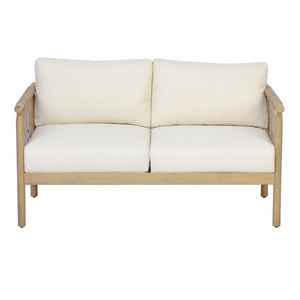 English Elm Outdoor Acacia Hardwood Patio Set with Rope Weave Loveseat and Two Armchairs N768S446373L