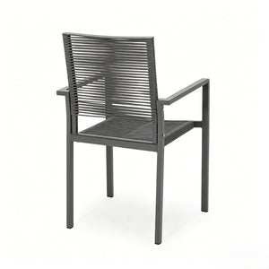 English Elm 7-piece Rust-proof Aluminum Woven Rope Patio Dining Set with Wood-look Rectangular Table N768S700507B