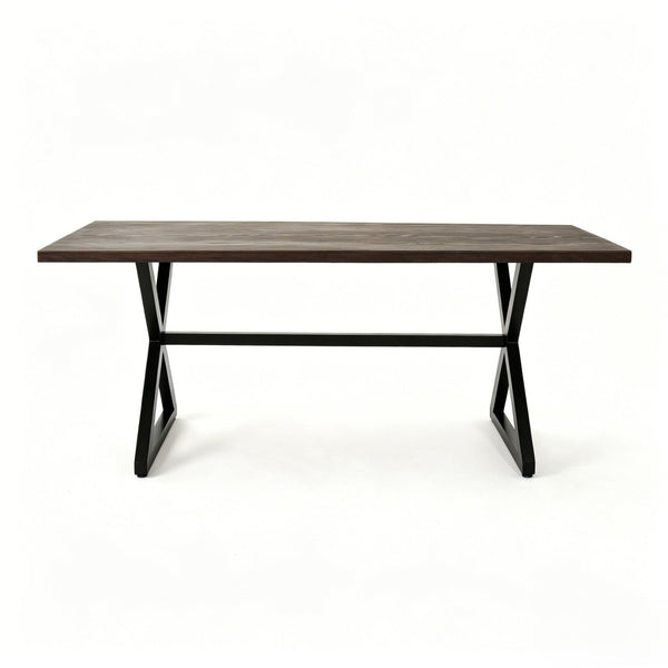 English Elm 7-piece Rust-proof Aluminum Woven Rope Patio Dining Set with Wood-look Rectangular Table N768S700507B